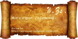 Wurzinger Zsigmond névjegykártya